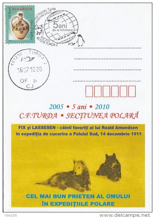 FIX AND LASSESEN, POLAR EXPLORER DOGS, PC STATIONERY, ENTIERE POSTAUX, 2010, ROMANIA - Explorers