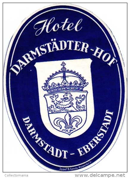 10 Hotel Labels Deutschland Allemagne Duitsland  Elberfeld Hannover  Heidelberg Braunscweig Harz Juist  Berlin Dobel - Hotelaufkleber