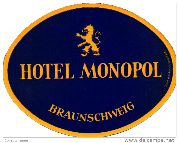 10 Hotel labels Deutschland Allemagne Duitsland  Elberfeld Hannover  Heidelberg Braunscweig Harz Juist  Berlin Dobel