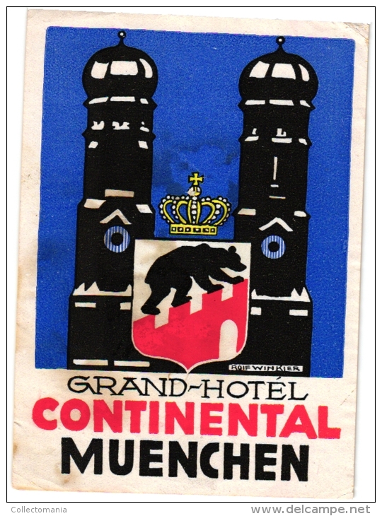 10 Hotel Labels GERMANY Duitsland Allemagne   Muenchen Mannheim Leipzig Koln Bremen Lindau  Celle Laacher See - Hotelaufkleber