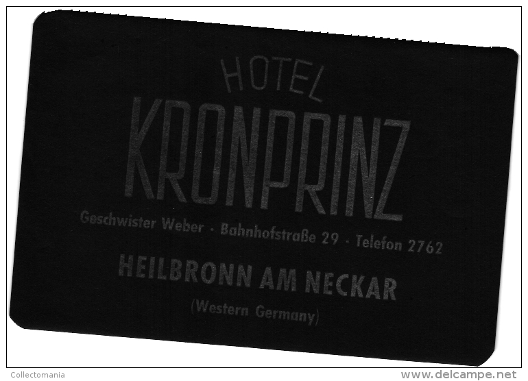 10 Hotel Labels GERMANY Duitsland Allemagne  Hattenheim Hamburg Harz Godesberg Hahnenklee Heidelberg Homburg Berlin - Hotel Labels