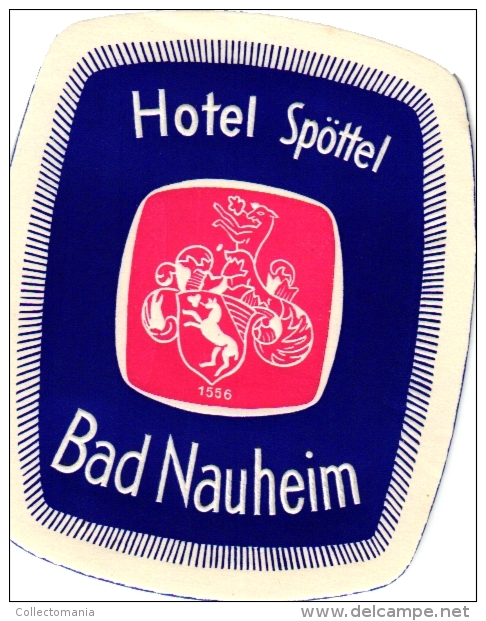 10 Hotel Labels GERMANY Duitsland Allemagne  Neuenahr Munchen Nauheim Cuxhaven Nurnberg Frankfurt Lindau - Hotel Labels