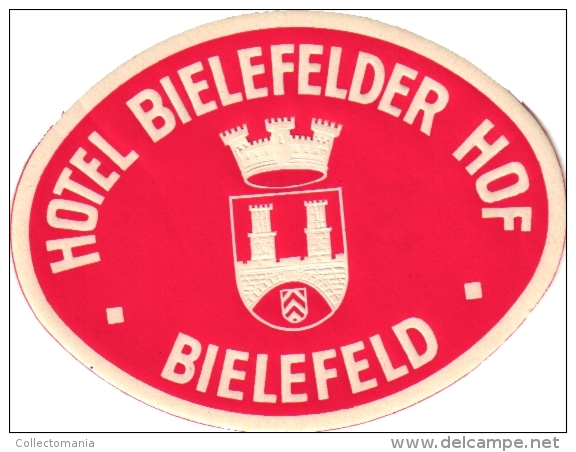 10 Hotel Labels - Etiketten -Berlin 6  Hamburg Bielefeld - Heidelberg GERMANY Duitsland Allemagne - Hotel Labels