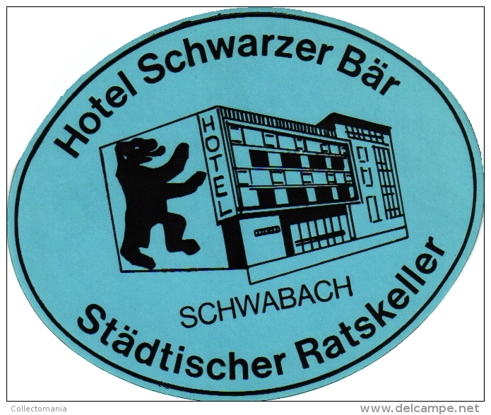 15 Hotel Labels GERMANY Duitsland Allemagne Bayern Norlingen Nauheim Wiesbadeb Schwabach Rudesheim Ulm - Hotel Labels