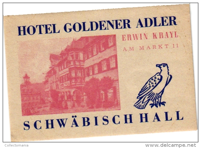 15 Hotel labels  GERMANY duitsland Allemagne Freiburg Norderney Reichenhall Bad Godesberg Minden Liebenwerda Karlruhe