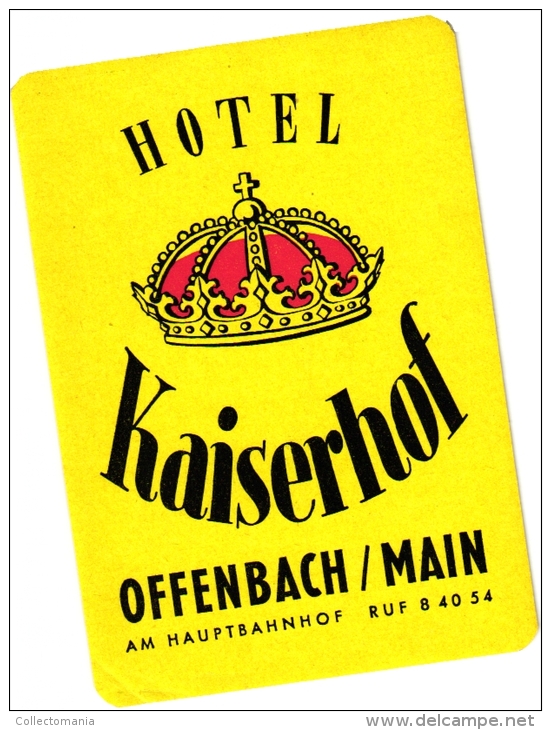 16 Hotel labels etiketten GERMANY duitsland Deutsch Oldendorf  Baden Iserlohn Neckargemund Feldafing Aachen Offenbach