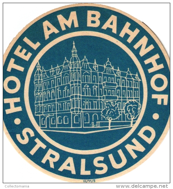 16 Hotel labels etiketten GERMANY duitsland Deutsch Oldendorf  Baden Iserlohn Neckargemund Feldafing Aachen Offenbach