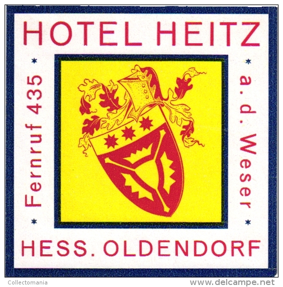 16 Hotel labels etiketten GERMANY duitsland Deutsch Oldendorf  Baden Iserlohn Neckargemund Feldafing Aachen Offenbach