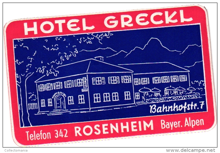 20 Hotel labels -GERMANY duitsland Deutschland  Durchheim Darmstadt Rostock Ravensburg Rhondorf Rudesheim Reutlingen