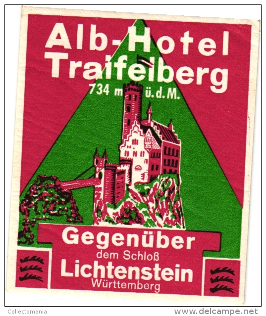 20 Hotel labels -GERMANY duitsland Deutschland  Durchheim Darmstadt Rostock Ravensburg Rhondorf Rudesheim Reutlingen