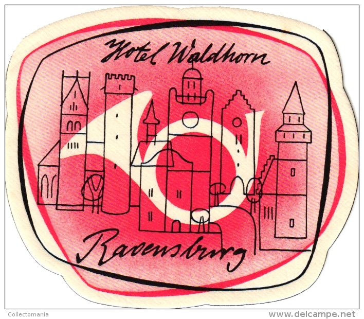 20 Hotel labels -GERMANY duitsland Deutschland  Durchheim Darmstadt Rostock Ravensburg Rhondorf Rudesheim Reutlingen