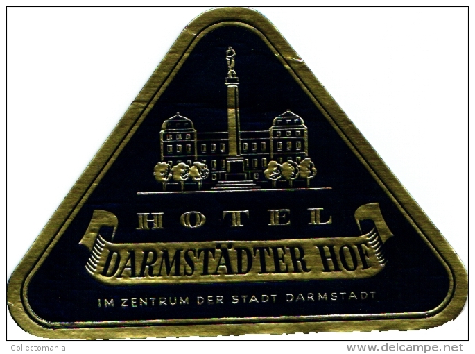 18  Hotel labels GERMANY duitsland Deutschland Assmannshausen - Driburg - Darmstadt - Frankfurt - Wurzburg - Bergstadt -