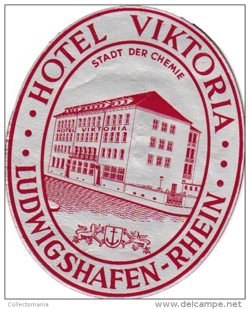 16  Hotel Labels GERMANY Duitsland Deutschland Lubeck Frankfurt Freiburg Garmisch Lahn Hornberg Konstanz - Hotelaufkleber