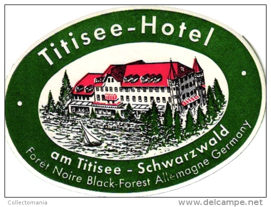 10  Hotel Labels Deutschland Nurnberg Boppard Augsburg Frankfurt Titisee Wilhelmshaven Etiquettes Koffer KLeber - Etiketten Van Hotels