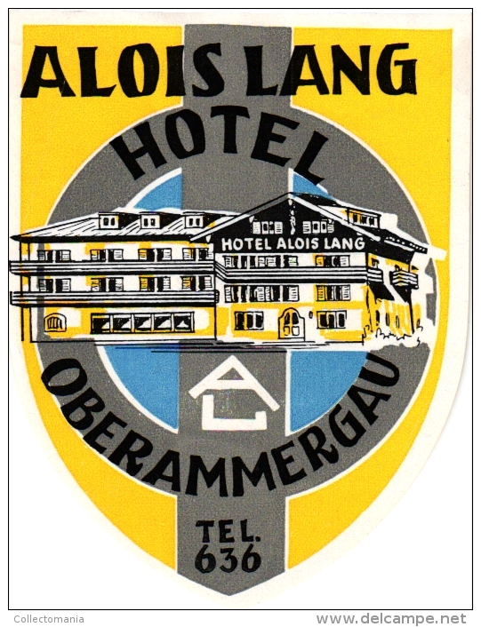 10  Hotel Labels Deutschland Nurnberg Boppard Augsburg Frankfurt Titisee Wilhelmshaven Etiquettes Koffer KLeber - Hotel Labels