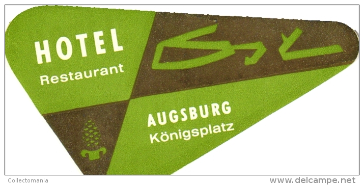 10  Hotel labels Deutschland Nurnberg Boppard Augsburg Frankfurt Titisee Wilhelmshaven etiquettes Koffer KLeber