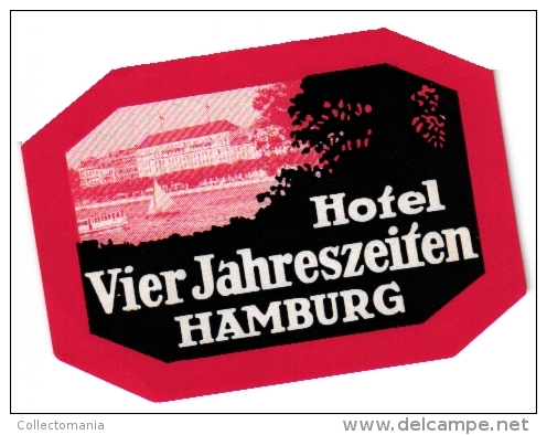 12  Hotel labels - etiketten -Duitsland - Ski -Bayreuth - Niederwald - Koblenz - Konstanz - Axelmannstein - Murnau