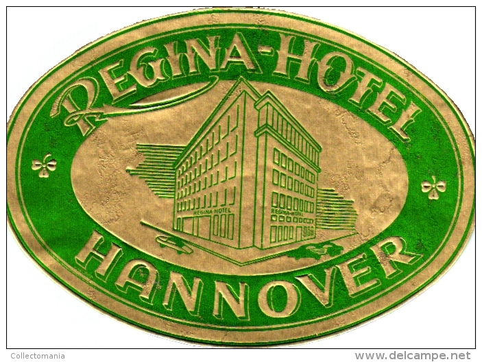 12  Hotel labels Sammlung  etiketten -5 Heidelberg -  3 Baden Baden - 4 Hannover GERMANY Deutschand Surh gute Behaltung