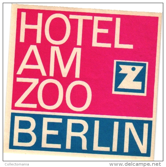 19  Hotel Labels - GERMAN - BERLIN Atlanta Zellermayer Johannishof Am Zoo Stephanie Kempinski Etiquettes Luggage Bagagz - Adesivi Di Alberghi