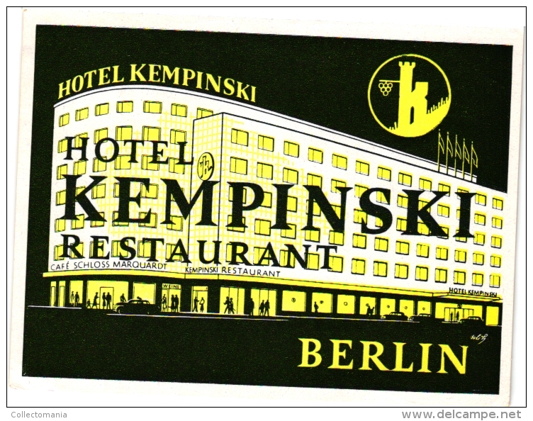 19  Hotel labels - GERMAN - BERLIN Atlanta Zellermayer Johannishof am zoo Stephanie Kempinski etiquettes luggage bagagz