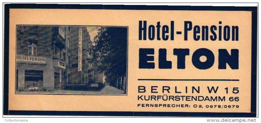 19  Hotel labels - GERMAN - BERLIN Atlanta Zellermayer Johannishof am zoo Stephanie Kempinski etiquettes luggage bagagz