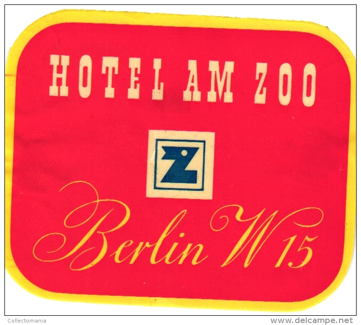 19  Hotel labels - GERMAN - BERLIN Atlanta Zellermayer Johannishof am zoo Stephanie Kempinski etiquettes luggage bagagz