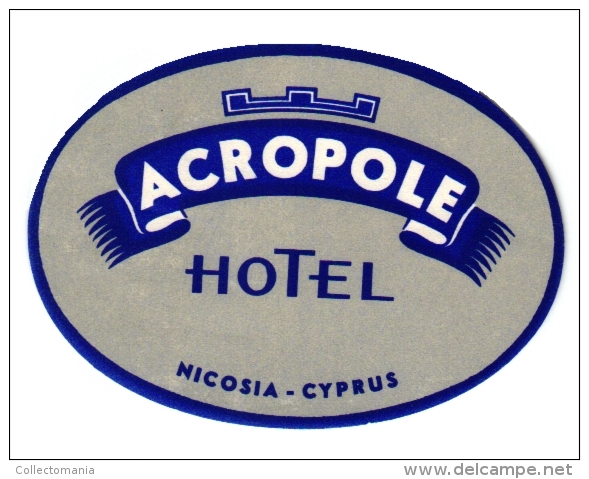 3 Hotel Labels    CYPRUS -   Nicosia - Acropole - Xenia -      1   Pc Scouts CYPRUS - Hotel Labels
