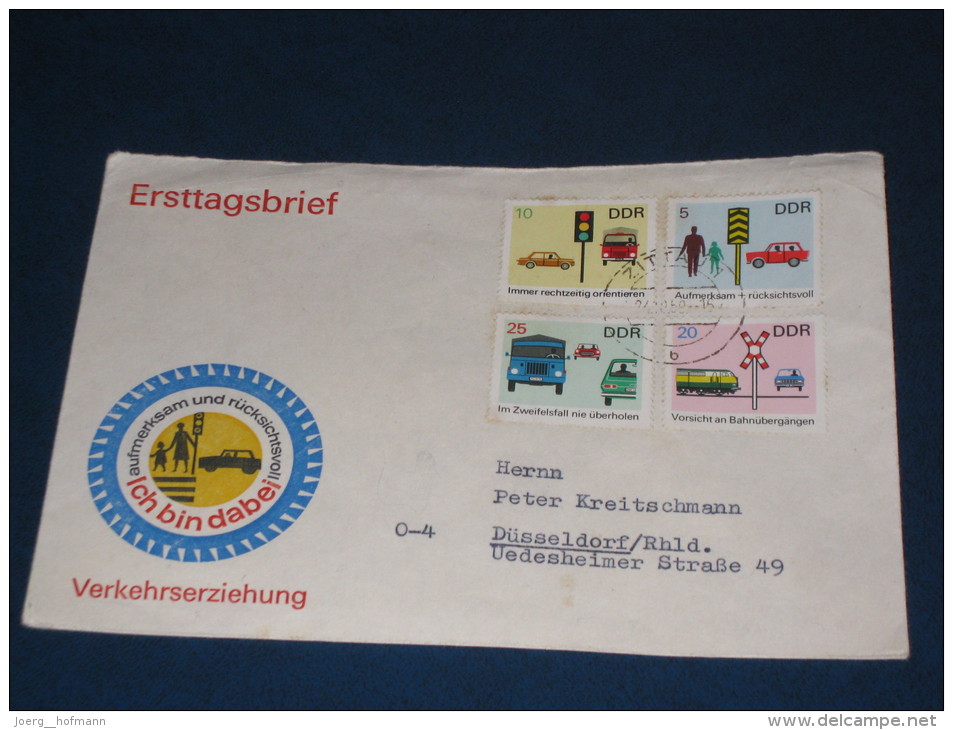 Brief Cover DDR Deutschland 1969 Verkehr  Verkehrserziehung Auto Ampel Traffic Car Eisenbahn Railway - Covers & Documents