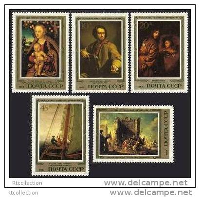 USSR Russia 1983 Paintings From The Hermitage By German Artists ART Painting Portrait MNH Michel 5329-5333 Su 5449-53 - Collections