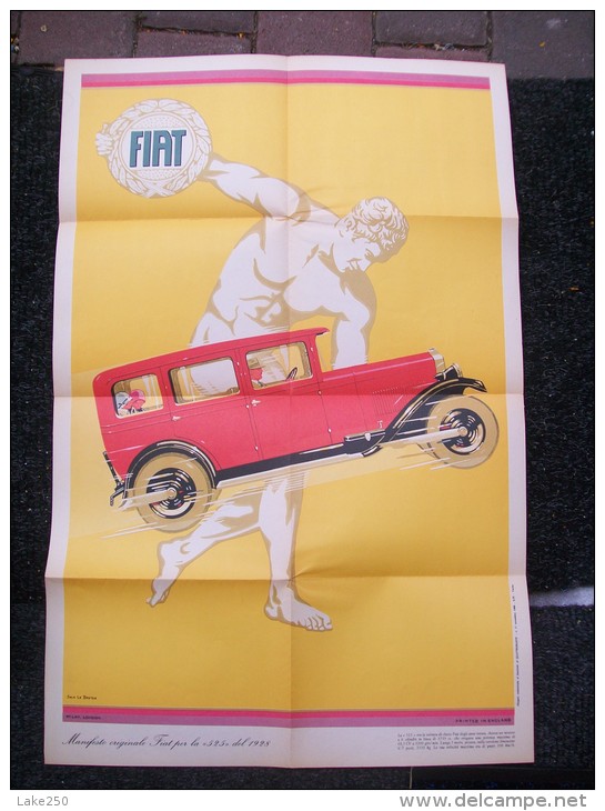 POSTER - Fiat,con Sul Retro Tutte Le Auto Italiane Dell'epoca Con Prezzi QUATTRORUOTE - Otros & Sin Clasificación