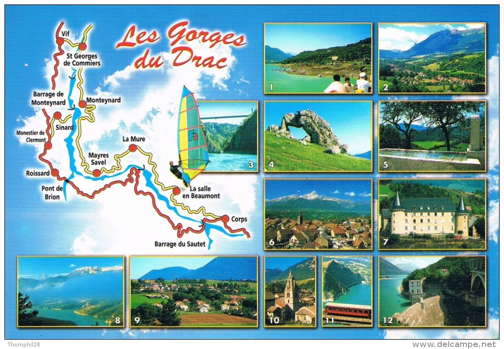 LES GORGES DU DRAC (Isère) - Carte Géographique + Multi-vues : Mayres-Savel, Monestier, Pont De Brion, Roissard, Corps.. - Andere & Zonder Classificatie