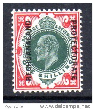 Bechuanaland Protectorate EVII 1904 Overprint On GB 1/- Green & Carmine, Very Lightly Hinged (almost MNH) (BA2) - 1885-1964 Bechuanaland Protettorato