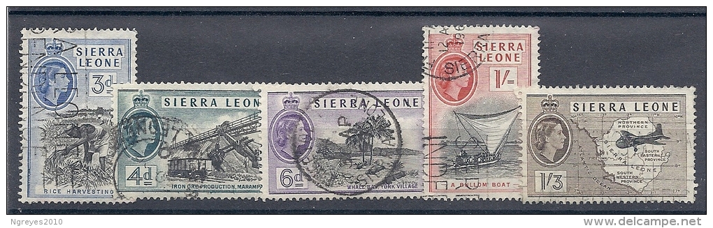 130504434   SIERRA LEONA  G.B. YVERT   Nº 185/186/187/188/189 - Sierra Leone (...-1960)