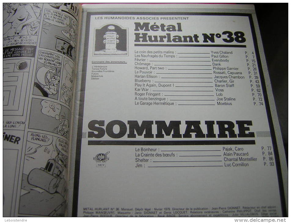 REVUE BD  MENSUEL N° 38 METAL HURLANT  1979  LE NOUVEAU BLUEBERRY DE GIR ( MOEBIUS ) - Métal Hurlant