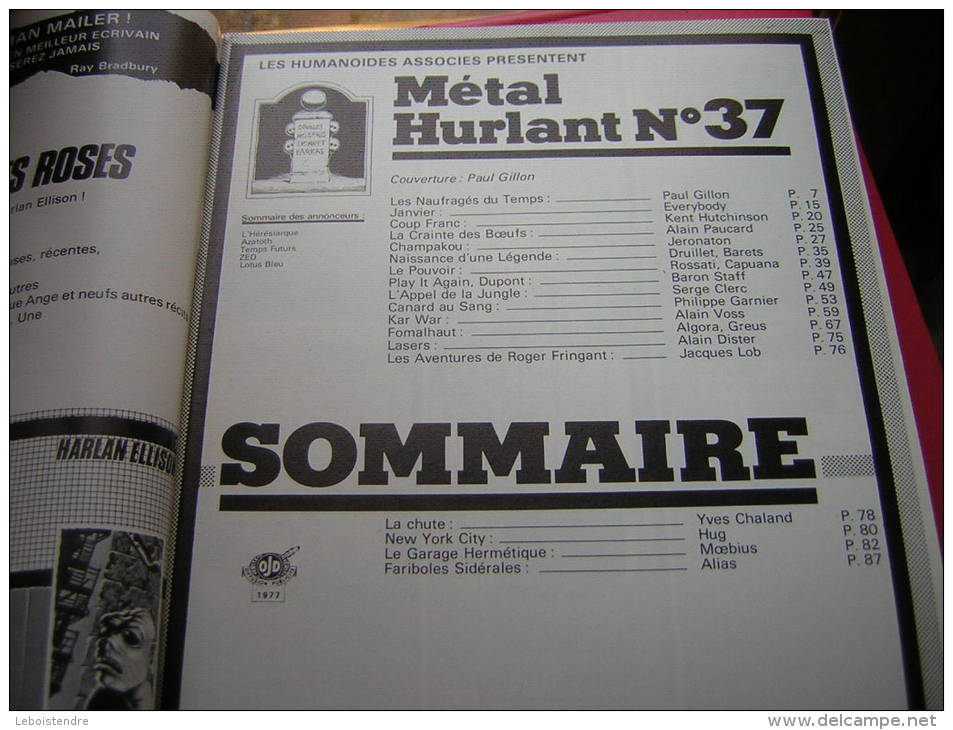 REVUE BD  MENSUEL N° 37 METAL HURLANT  1979  LES NAUFRAGES DU TEMPS  REVIENNENT GILLON - Métal Hurlant