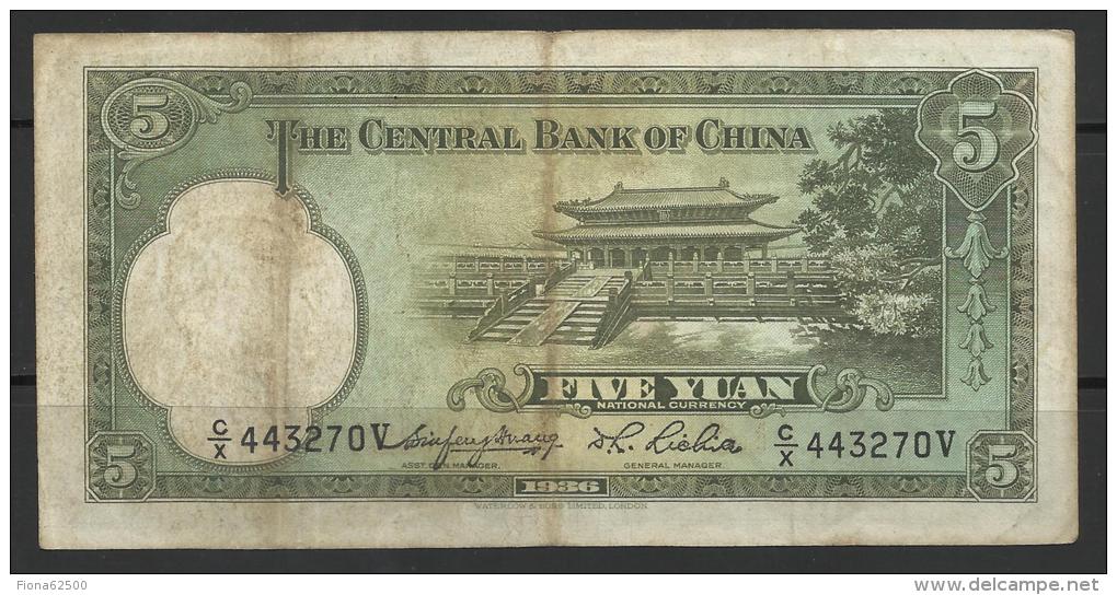 CHINE .  BILLET DE 5 YUAN  . - China