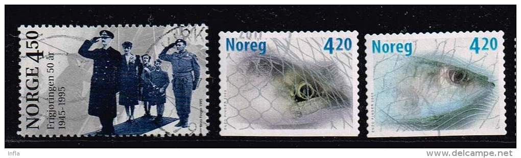 Norwegen 1995/ 2000, Michel # 1179, 1355 Du + 1356 Duo - Gebraucht