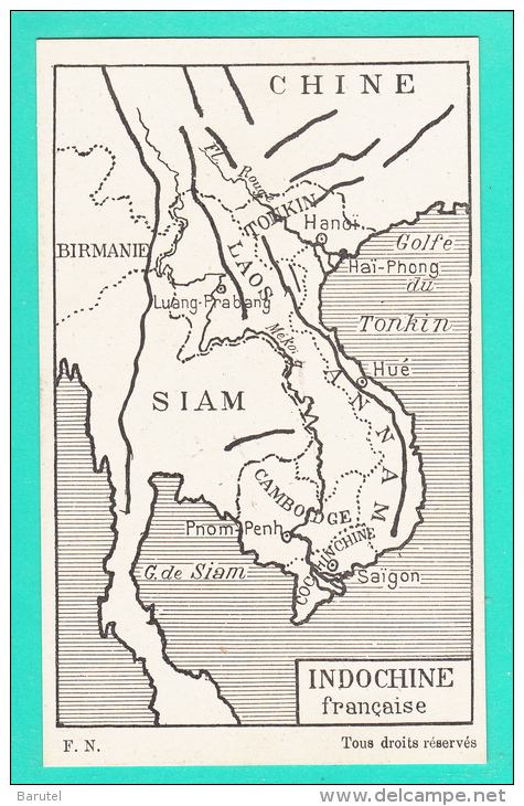 INDOCHINE FRANCAISE --> Carte Géographique - Autres & Non Classés