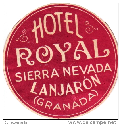 10  Hotel Labels - Espana Spain Spanje Espagne - Granada Guadalajara Sevilla Murcia Padova San Sebastian Tenerife - - Hotel Labels