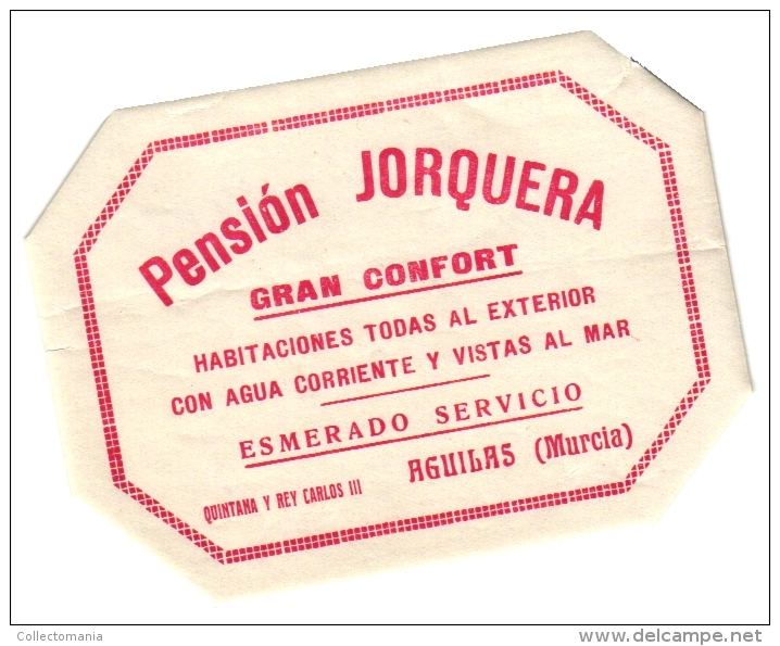 10  Hotel labels - Espana Spain Spanje Espagne - Granada Guadalajara Sevilla Murcia Padova San Sebastian Tenerife -