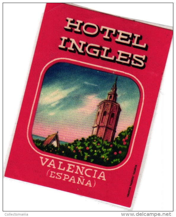 10  Hotel Labels - Espana Spain Spanje Espagne Puerto De La Cruz Granada Padova Madrid - Valencia - Zaragoza - Tarragona - Adesivi Di Alberghi