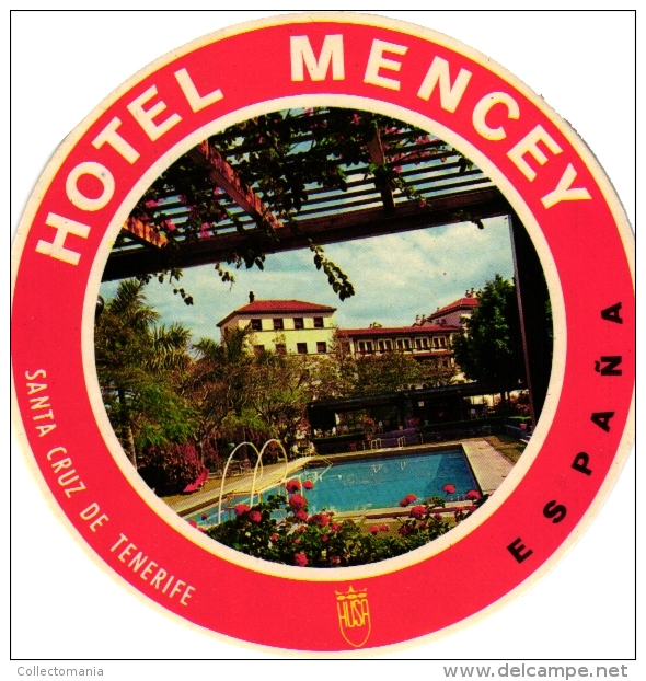 10  Hotel Labels - Espana Spain Spanje Espagne Puerto De La Cruz Granada Padova Madrid - Valencia - Zaragoza - Tarragona - Adesivi Di Alberghi