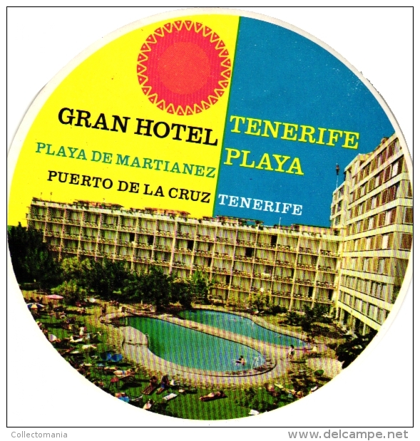 10  Hotel labels - Espana Spain Spanje Espagne Puerto de la Cruz Granada Padova Madrid - Valencia - Zaragoza - Tarragona
