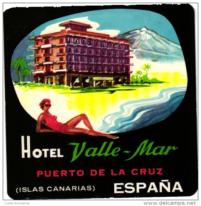 10  Hotel labels - Espana Spain Spanje Espagne Puerto de la Cruz Granada Padova Madrid - Valencia - Zaragoza - Tarragona