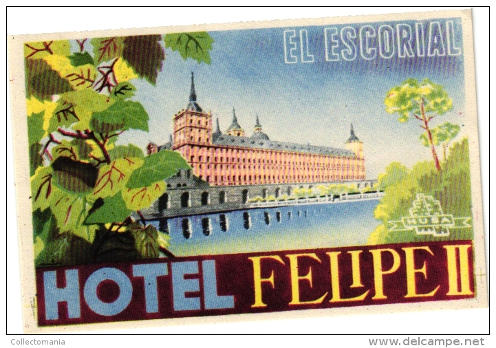 11  Hotel Labels - Etiketten ESPANA -Niza San Sebastian - Orly - Rex Madrid - Tarragona - Gerona - LLanes - Irun - - Hotel Labels