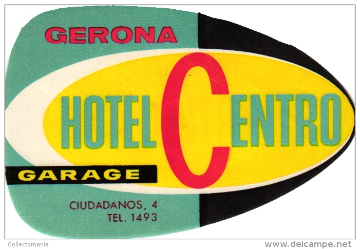 11  Hotel labels - etiketten ESPANA -Niza San Sebastian - Orly - Rex Madrid - Tarragona - Gerona - LLanes - Irun -