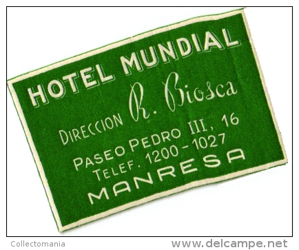 10  Espagna Spain Spanje Espagne   Manresa Madrid Montserrat Granada LLanes Cordoba Laredo Loyola - - Hotel Labels