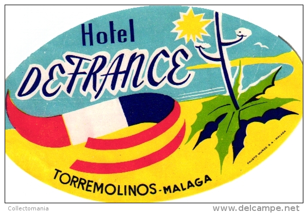 8  Hotel labels - Espagna Spain Spanje Espagne  Madrid  Pontevedra  Malaga - Valladolid - Mar del Plata - Leon - Irun-