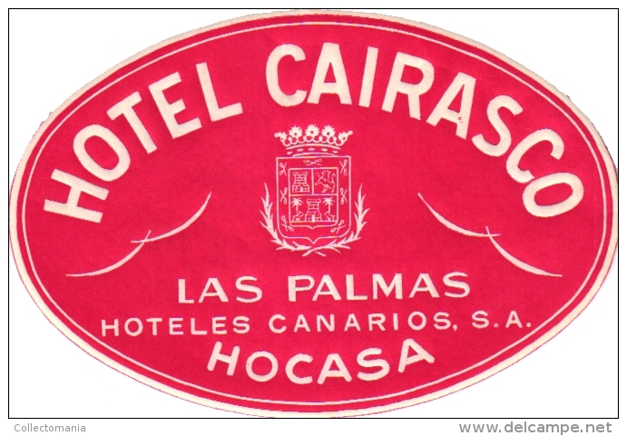 9  Hotel Labels - Etiketten Gran Canaria - Las Palmas - Puerta De La Cruz - Taoro - Parque - 7Soles - Hocasa - Taoro - Hotel Labels