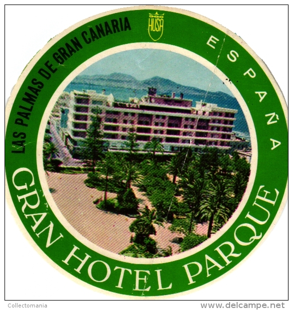 9  Hotel Labels - Etiketten Gran Canaria - Las Palmas - Puerta De La Cruz - Taoro - Parque - 7Soles - Hocasa - Taoro - Hotel Labels